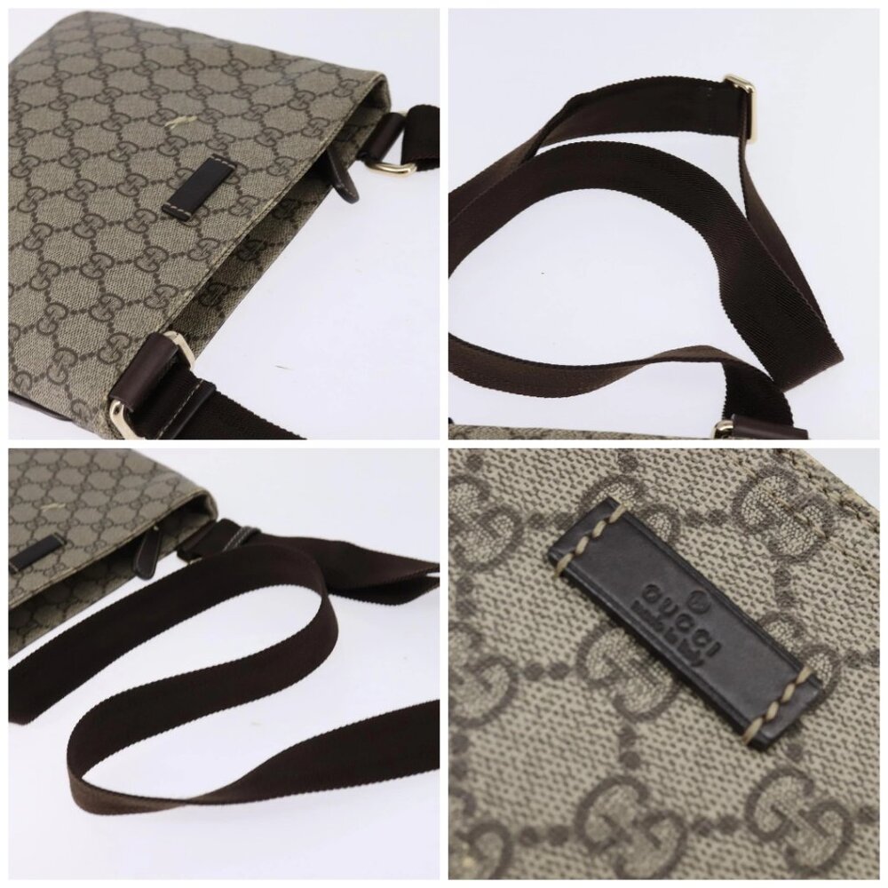 GUCCI GG Supreme Shoulder Bag PVC Beige Gold 201538 Auth BA5706 - Picture 16 of 16